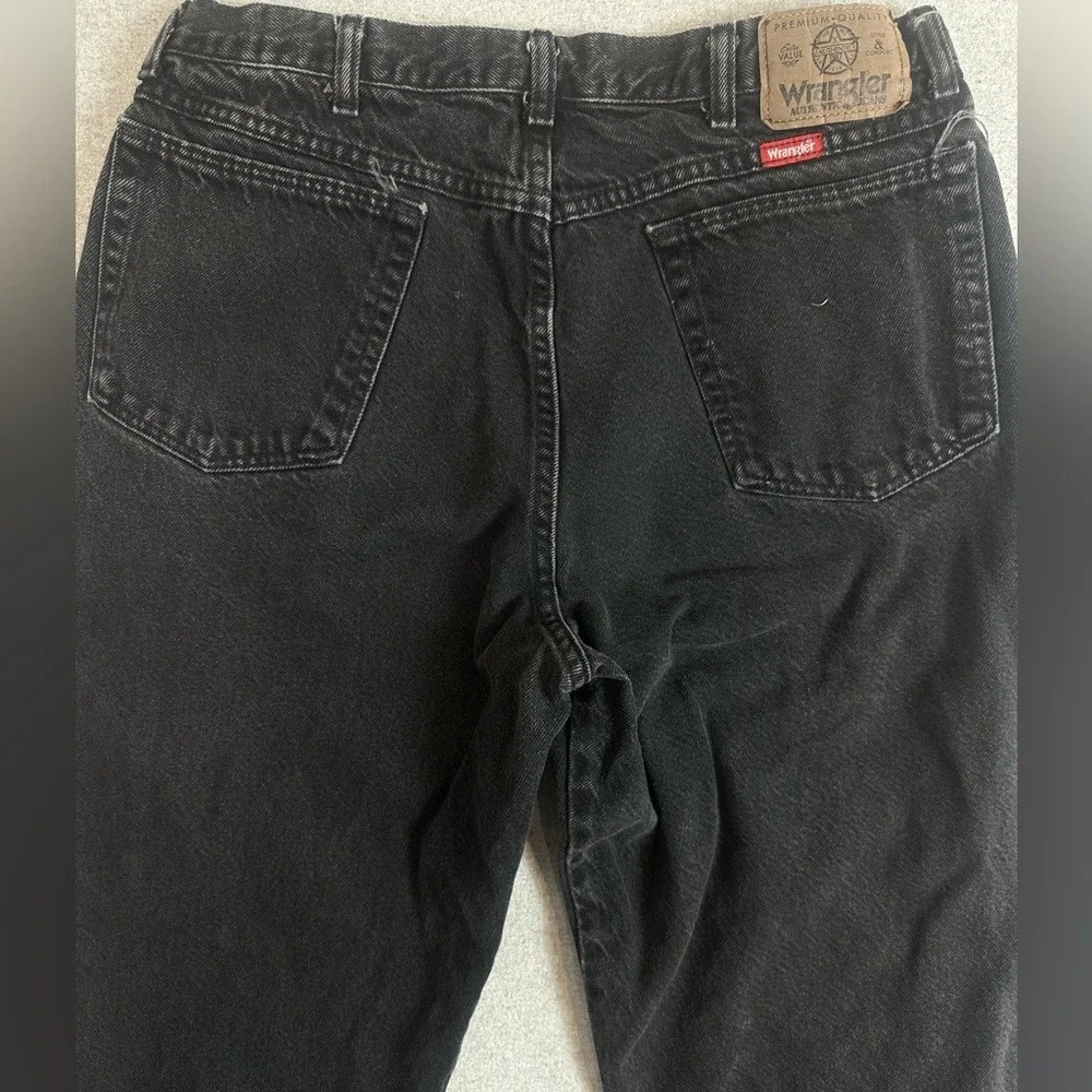 VTG Wrangler Relaxed High Rise Jeans Mens 36x32 (see Meas.) Black 100% Cotton